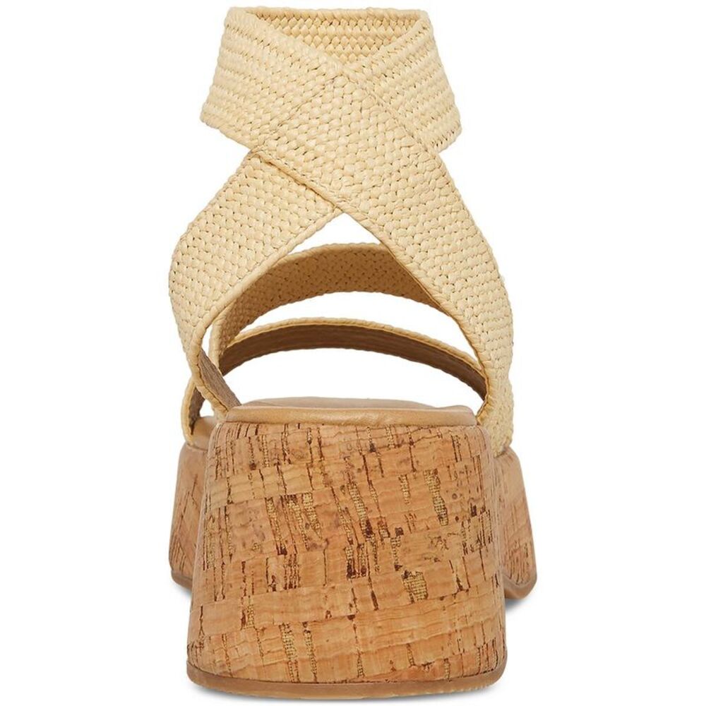 Steve Madden Womens Sashes Beige Cork Wedge Flatform Sandals Sandals - Picture 3 of 4